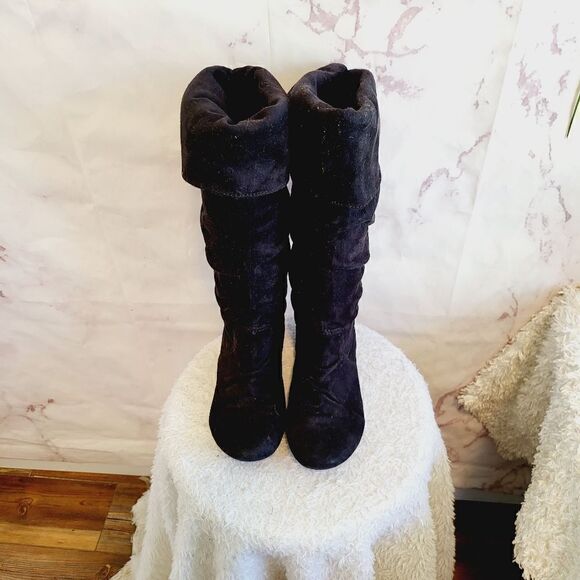 Report soft black flat scrunch boots - Picture 4 of 6